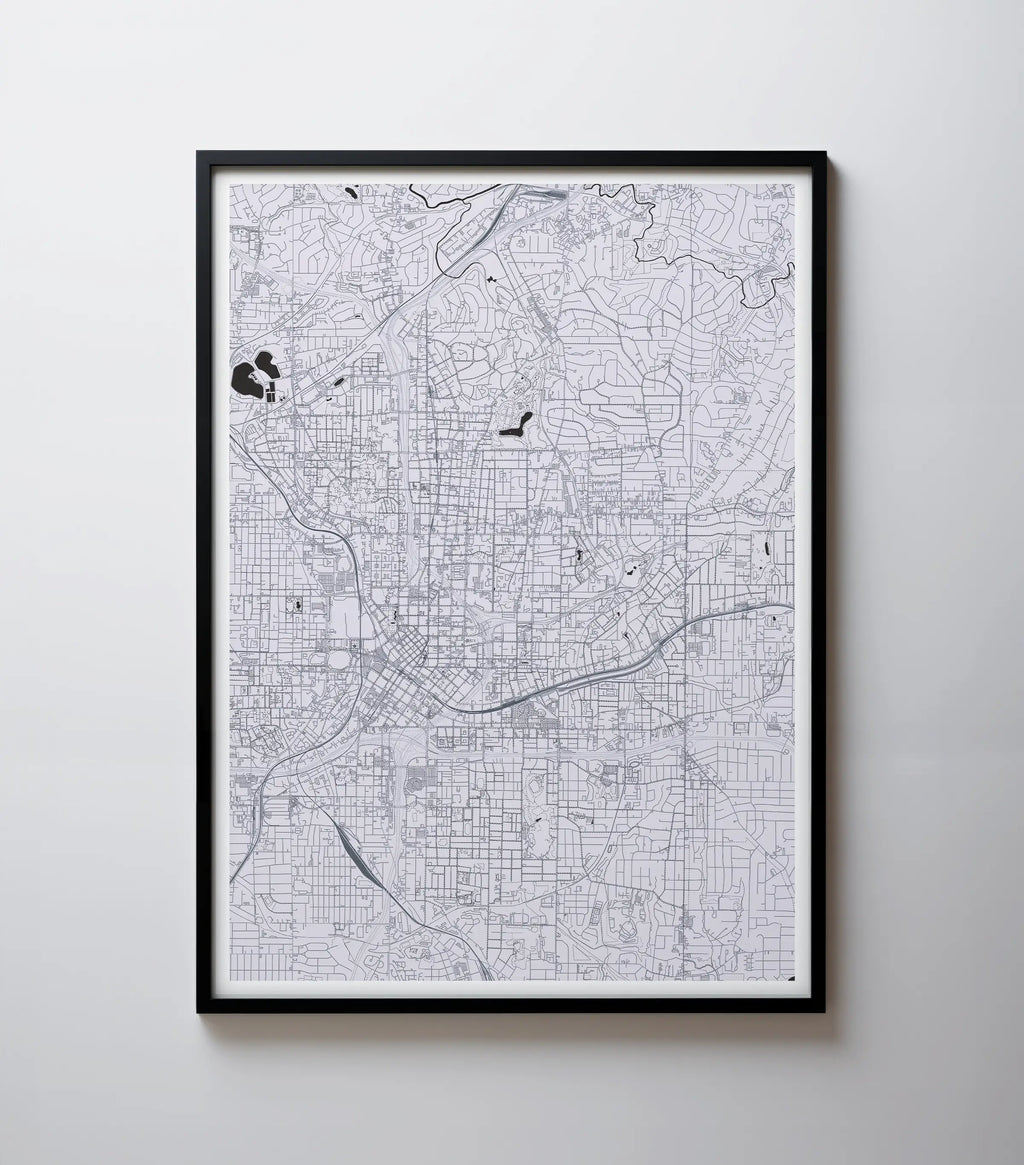 Map Modern Simple Atlanta Minimal - Sleek and Modern Map Design for Traditional or ...